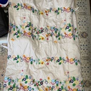 Toddler Comforter – Colorful Floral Bands, Soft Cotton Blend, Spring Nursery Bed